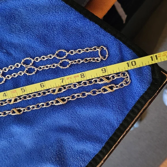 Judith Ripka Silver/ Gold 18in Heavy Chain Necklace - Picture 5 of 13